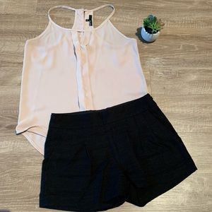 J Crew Black Linen Shorts Size 0 EUC